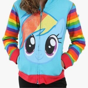My Little Pony Girls' Little Rainbow Dash Blue Multi zip up hoodie - size 5/6